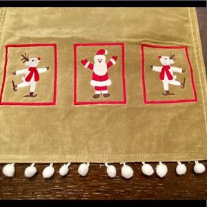 Christmas Santa and Reindeer Table Runner